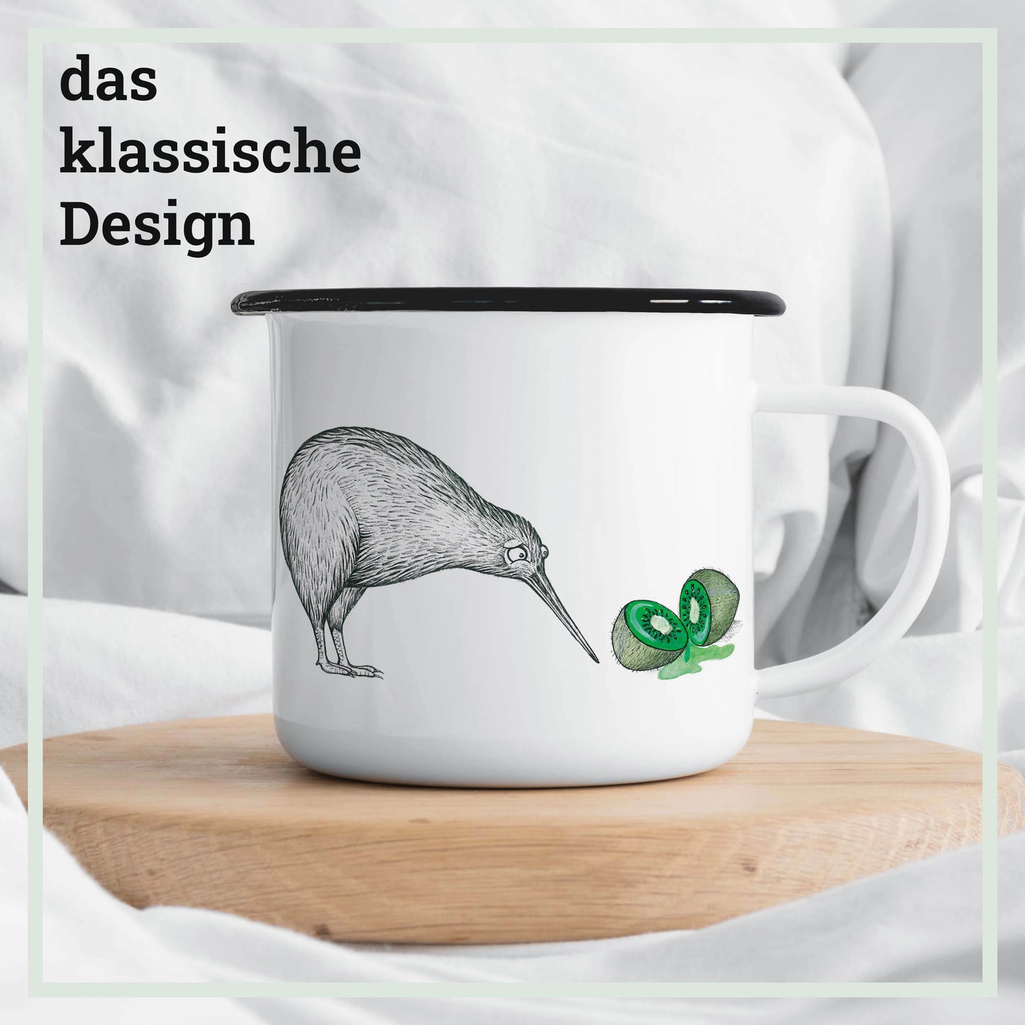 Ligarti Emaillebecher Zwei Kiwis