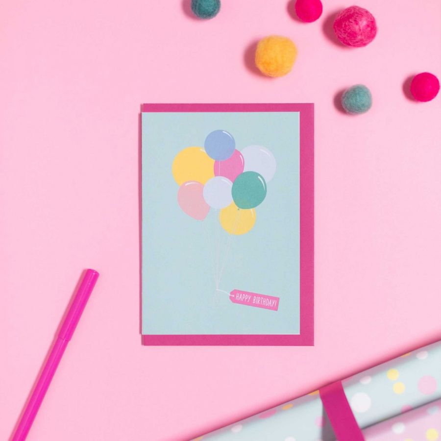 My Pretty Circus Grußkarte Balloons mint