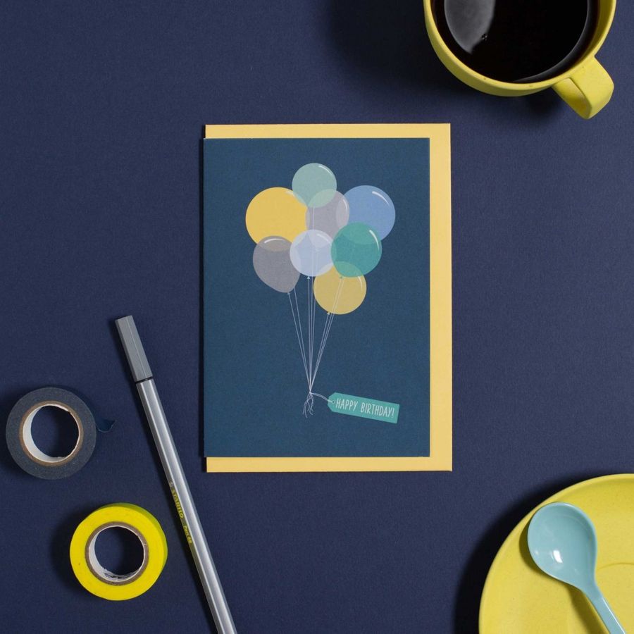 My Pretty Circus Grußkarte Ballons blau