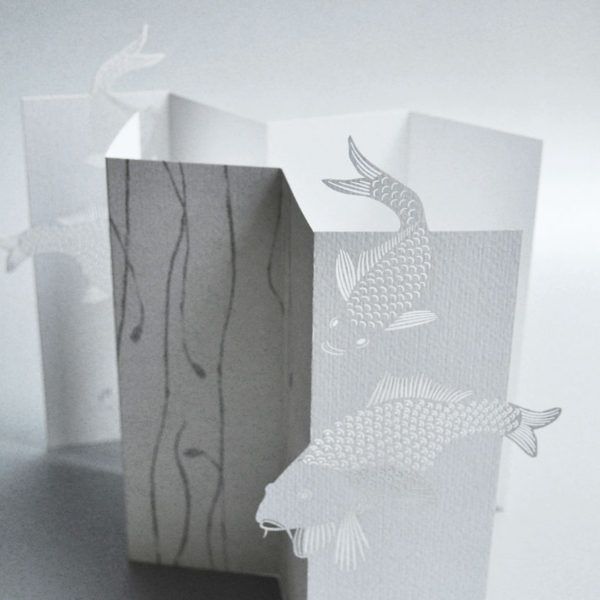 Porigami Grußkarte Carp