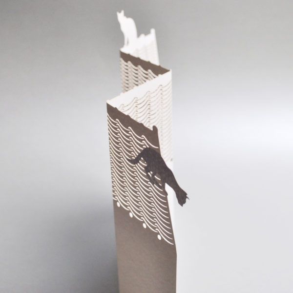 Porigami Grußkarte Katze