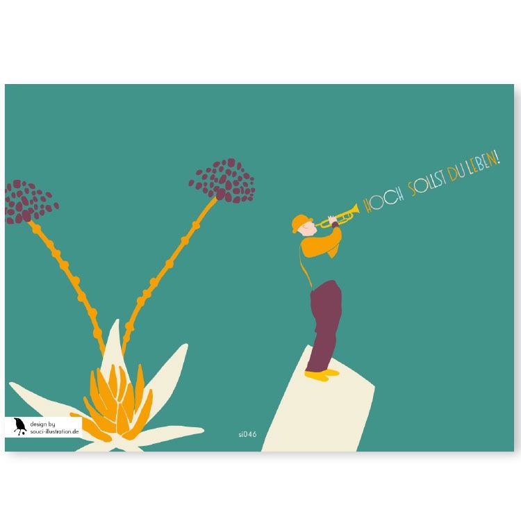 Souci Grußkarte Trompeter