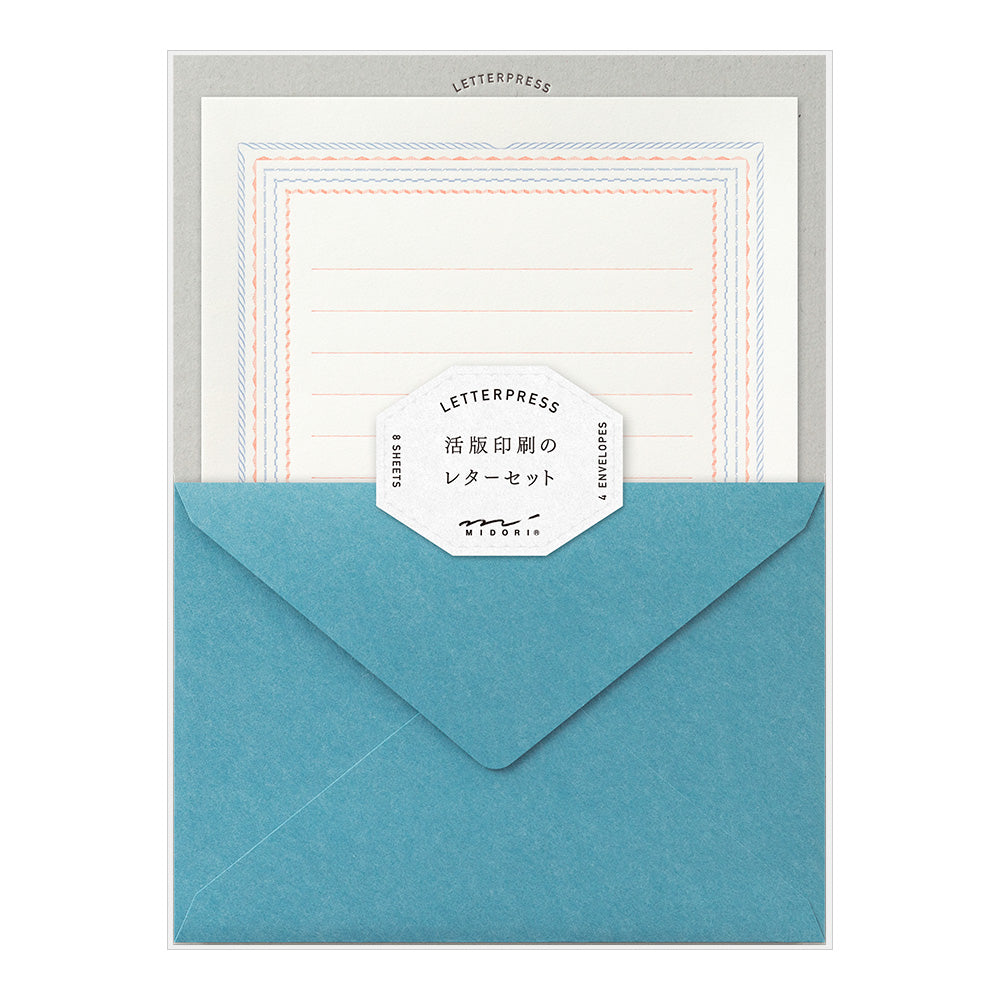 Midori Briefpapier Set Frame Blue
