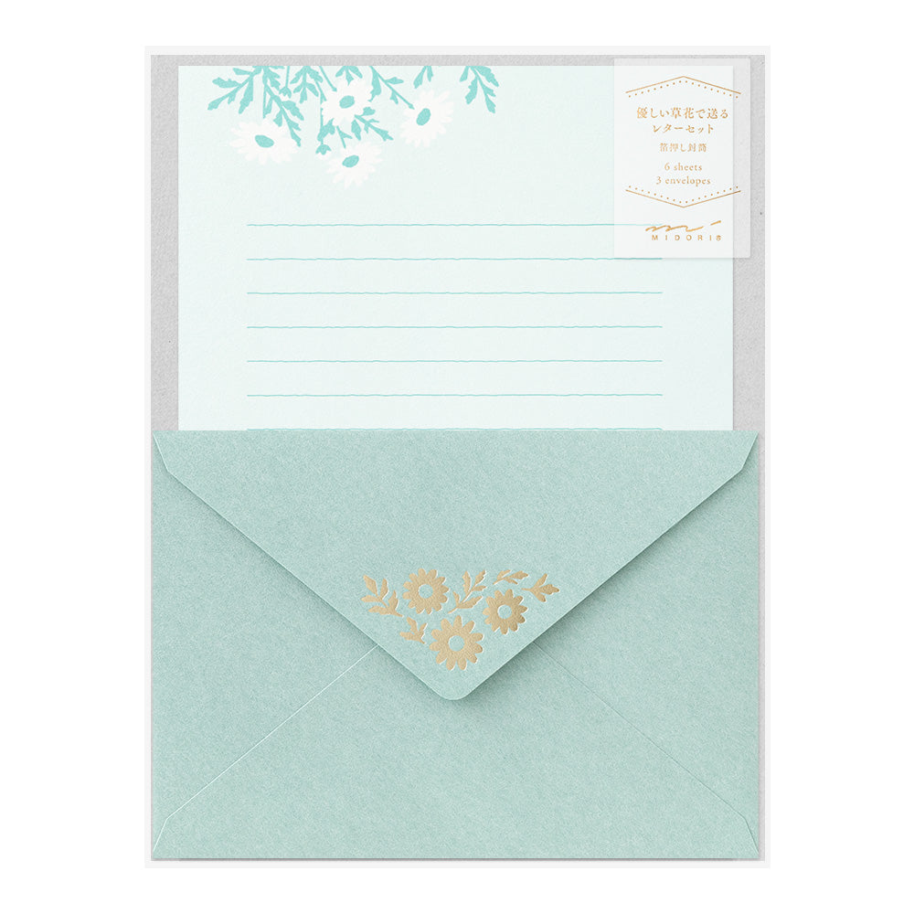 Midori Letterpress Briefset Flowers