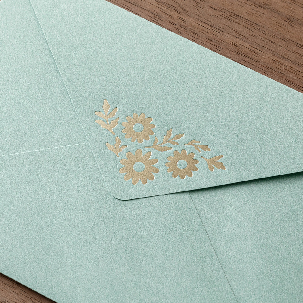 Midori Letterpress Briefset Flowers