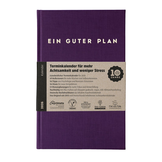 Ein guter Plan Kalender 2026 Violett