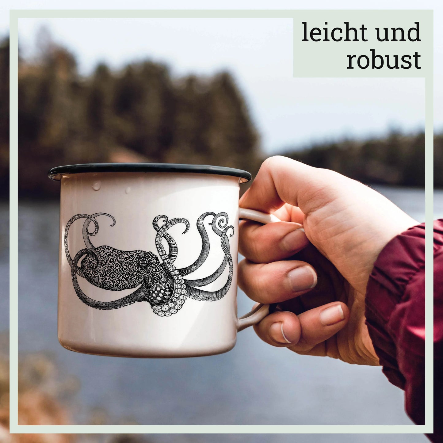 Ligarti Emaillebecher Oktopus