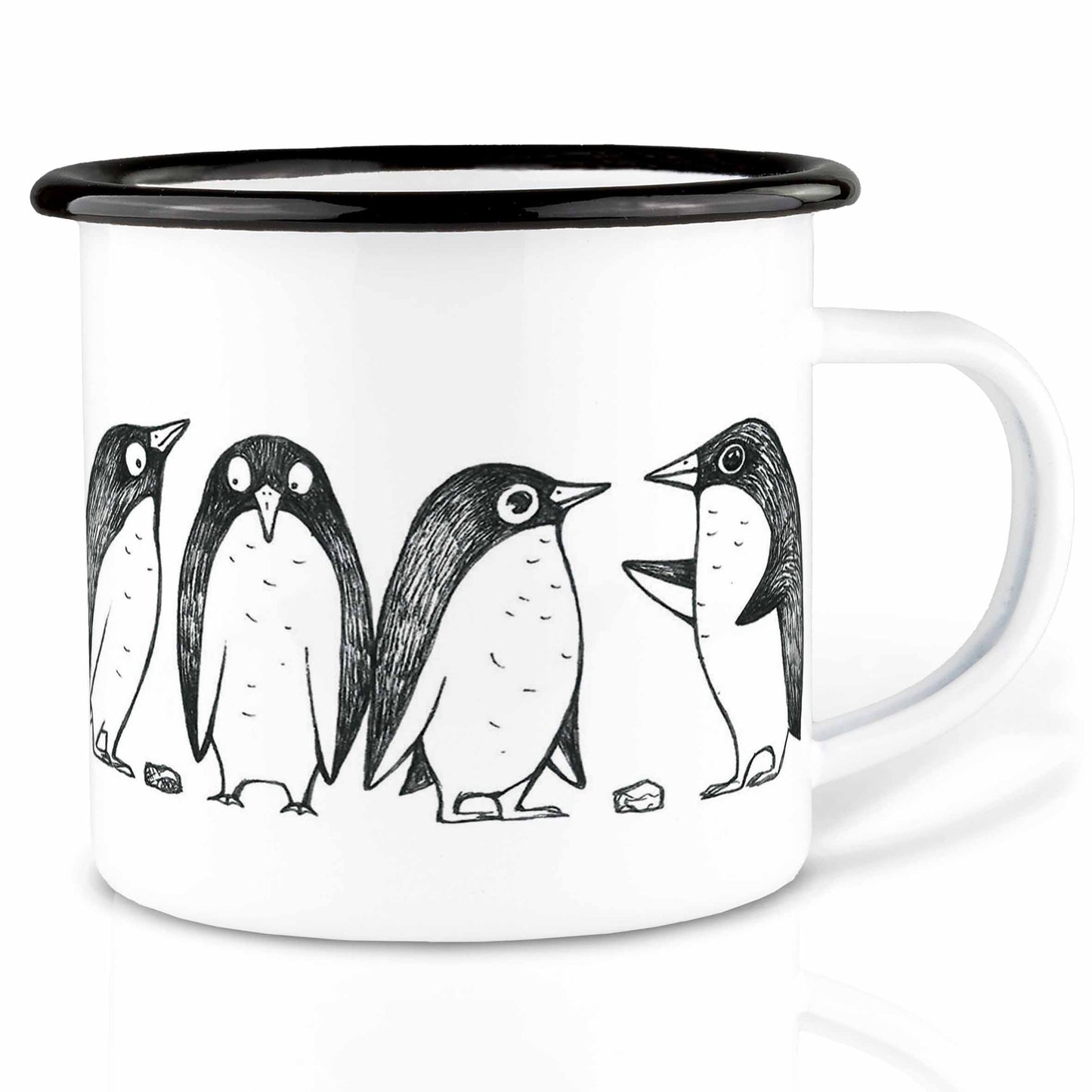 Ligarti Emaillebecher Pinguin Love Story