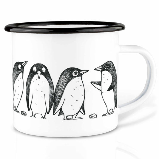 Ligarti Emaillebecher Pinguin Love Story