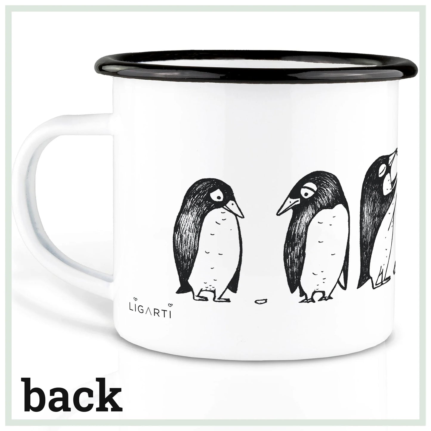 Ligarti Emaillebecher Pinguin Love Story