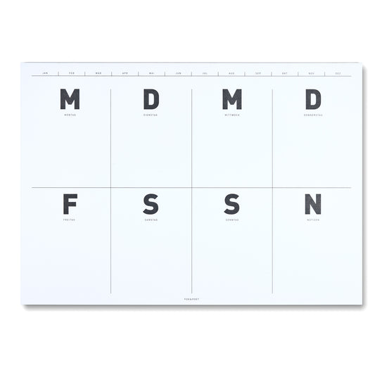 Fox & Poet Planer A4 black & white